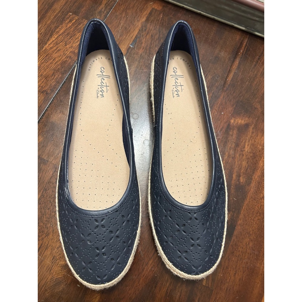 Clarks Navy Blue Espadrille Flats